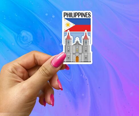 Philippines Souvenir Stickers 3-Pack - Handmade Travel Collectible Decals - Flag & Landmark Design (2" Wide (Small)) in Saudi Arabia
