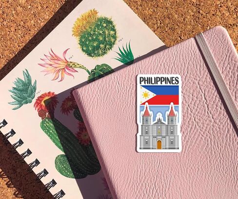 Philippines Souvenir Stickers 3-Pack - Handmade Travel Collectible Decals - Flag & Landmark Design (2" Wide (Small)) in Saudi Arabia