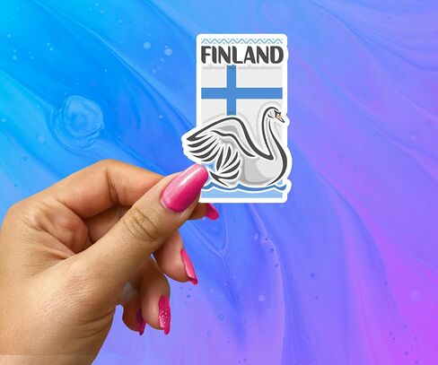 Finland Souvenir Stickers 3-Pack - Handmade Travel Collectible Decals - Flag & Landmark Design (3" Wide (Medium)) in Saudi Arabia