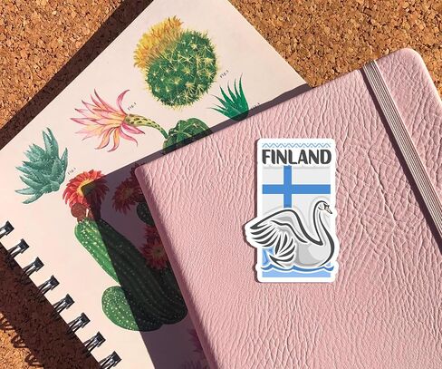 Finland Souvenir Stickers 3-Pack - Handmade Travel Collectible Decals - Flag & Landmark Design (3" Wide (Medium)) in Saudi Arabia