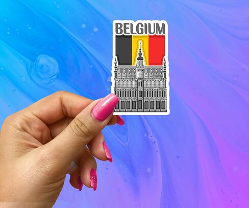 Belgium Souvenir Stickers 3-Pack - Handmade Travel Collectible Decals - Flag & Landmark Design (2" Wide (Small)) in Saudi Arabia