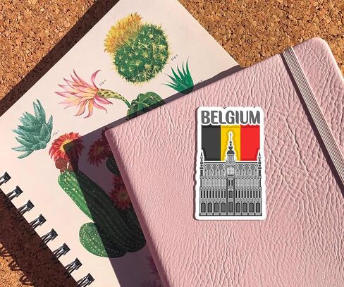 Belgium Souvenir Stickers 3-Pack - Handmade Travel Collectible Decals - Flag & Landmark Design (2" Wide (Small)) in Saudi Arabia