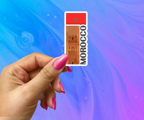 Morocco Souvenir Stickers 3-Pack - Handmade Travel Collectible Decals - Flag & Marrakech Design (3" Wide (Medium)) in Saudi Arabia