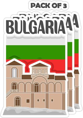 Bulgaria Souvenir Stickers 3-Pack - Handmade Travel Collectible Decals - Flag & Landmark Design (2" Wide (Small)) in Saudi Arabia