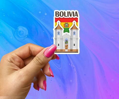 Bolivia Souvenir Stickers 3-Pack - Handmade Travel Collectible Decals - Flag & Landmark Design (3" Wide (Medium)) in Saudi Arabia