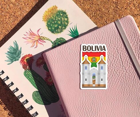 Bolivia Souvenir Stickers 3-Pack - Handmade Travel Collectible Decals - Flag & Landmark Design (3" Wide (Medium)) in Saudi Arabia