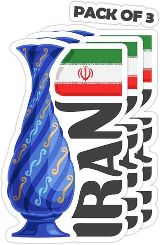 Iran Souvenir Stickers 3-Pack - Handmade Travel Collectible Decals - Flag & Landmark Design (2" Wide (Small)) in Saudi Arabia
