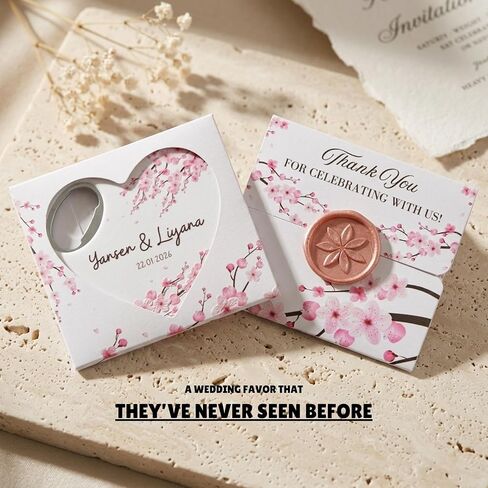 Custom Wedding Favors for Guests, Personalized Heart Shaped Bottle Opener Magnet with Thank You Gift Box, Wedding, Bridal Shower, Baptism, Birthday Favor (Pack of 20) in Kuwait