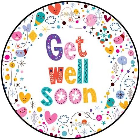 30 Pcs Get Well Soon Stickers Envelope Seals Favors Stamps Labels Tags 1.5" Round Sticker for Letters Cards Gifts Packages Boxes, Colorful in Kuwait