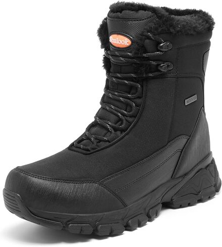 Men's Snow Boots Waterproof Warm Fur Lined Winter Hiking Boot Non-slip Outdoor Ankle High-top Shoes Work Hiker Trekking Trail in Kuwait