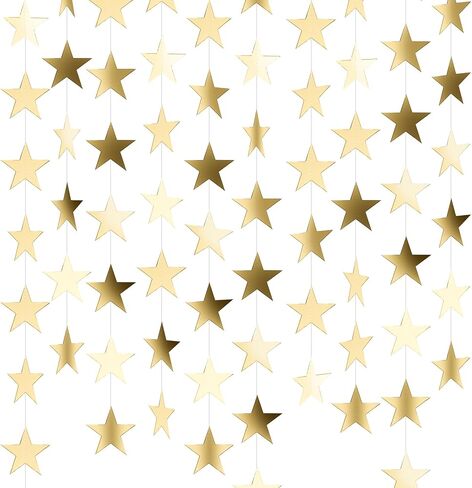 10 Pack 130 ft Glitter Star Garland Banner Decor, Twinkle Backdrop, Gold in Kuwait