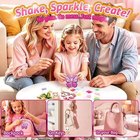 Heyecola DIY Glitter Shaker Keychain Craft Kit for Kids Ages 4+ in Kuwait