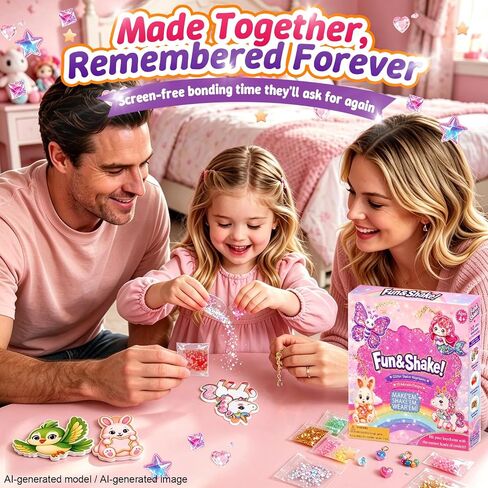 Heyecola DIY Glitter Shaker Keychain Craft Kit for Kids Ages 4+ in Kuwait