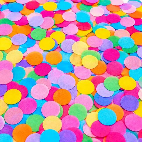 Mood Lab 1 Inch Multicolor Confetti - Colorful Party Confetti - 5.3 oz / 150g Round Tissue Confetti in Kuwait