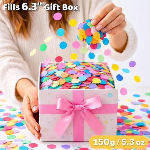 Mood Lab 1 Inch Multicolor Confetti - Colorful Party Confetti - 5.3 oz / 150g Round Tissue Confetti in Kuwait