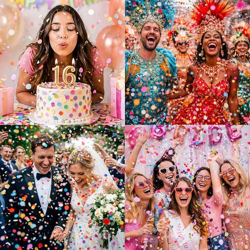 Mood Lab Multicolor Confetti - Mexican Colorful Party Confetti - 0.55 lb (250 g) Round Tissue Confetti in Kuwait