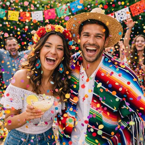 Mood Lab Multicolor Confetti - Mexican Colorful Party Confetti - 0.55 lb (250 g) Round Tissue Confetti in Kuwait