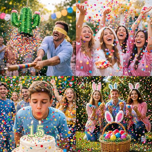 Mood Lab Multicolor Confetti - Mexican Colorful Party Confetti - 0.55 lb (250 g) Round Tissue Confetti in Kuwait