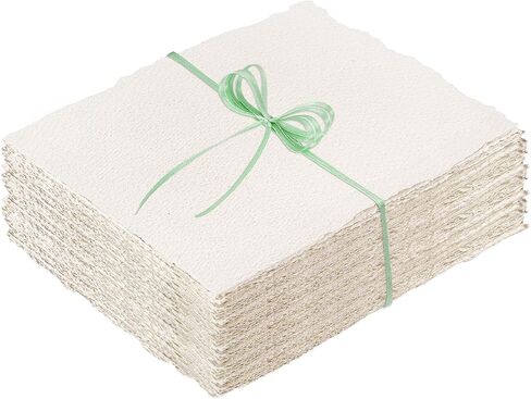50 Sheets Deckled Edge Paper 4 x 6 in, 160 GSM Handmade Paper in Kuwait