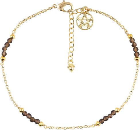 Natural Multi Color Gemstone Beads Station Anklet for Women in Saudi Arabia