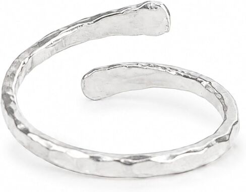 Sterling Silver Toe Ring for Women, Adjustable Open Band, Handmade in Kuwait