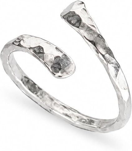 Sterling Silver Toe Ring for Women, Adjustable Open Band, Handmade in Kuwait