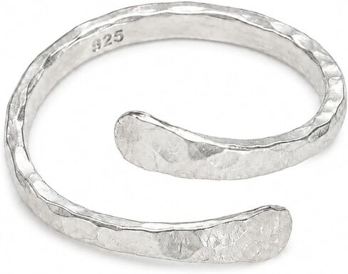 Sterling Silver Toe Ring for Women, Adjustable Open Band, Handmade in Saudi Arabia