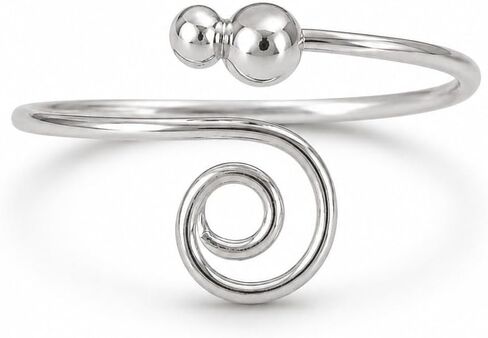 Sterling Silver Toe Ring for Women, Adjustable Open Band, Handmade in Kuwait