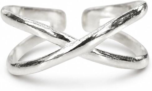 Sterling Silver Toe Ring for Women, Adjustable Open Band, Handmade in Kuwait