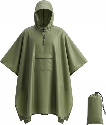 salamra Hooded Rain Poncho Waterproof Raincoat Jacket for Men/Women/Adults with Pocket in Kuwait