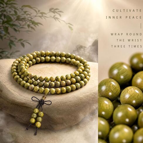 Green Sandalwood Beads Bracelets,Mala Buddhist Prayer Yoga Meditation Beads in Kuwait