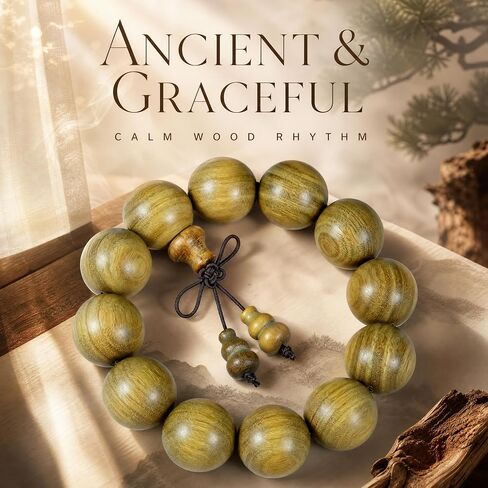 Green Sandalwood Beads Bracelets,Mala Buddhist Prayer Yoga Meditation Beads in Kuwait