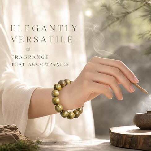Green Sandalwood Beads Bracelets,Mala Buddhist Prayer Yoga Meditation Beads in Kuwait