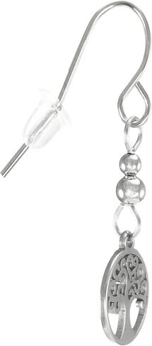 Cute Little Stainless Steel Tree of Life Earrings, Hypoallergenic Platinum Ear Wires, Lightweight Gift for Her in Saudi Arabia