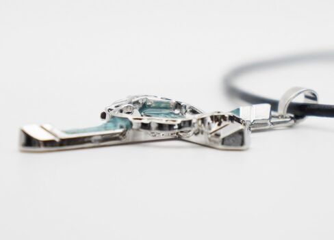 Silver Cross & Crown of Thorns Pendant with Turquoise Inlay, Black Leather Cord Necklace, Faith Gift for Him or Her in Saudi Arabia