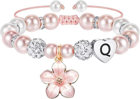 TAGOMEI Flower Girl Gifts for Kids Girls Bracelet Initial Charm Bracelets in Kuwait