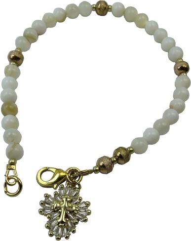 Handmade Anglican Rosary Bracelet, Mother of Pearl Beads, CZ Charm in Kuwait