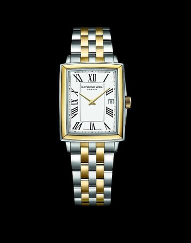 Raymond Weil Toccata Ladies Two-Tone Quartz Watch - 25 mm, Two-Tone White Dial, Black Roman Numeral Indexes (5925-STP-00300) in Kuwait