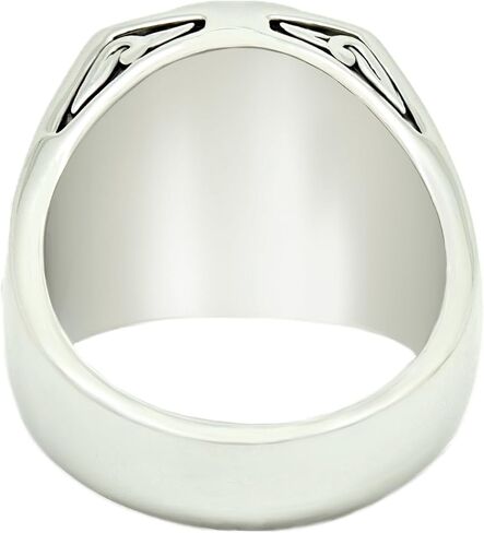 Medusa Sicilian Trinacria Men’s Statement Ring – 18K White Gold Plated Brass Triskelion in Kuwait