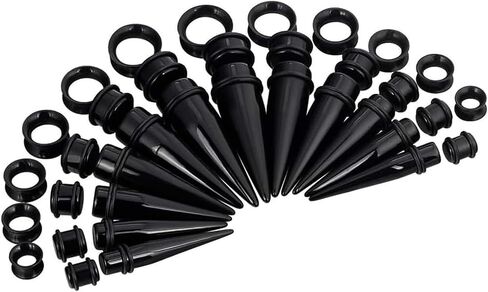 Oyaface Small Big Gauges Kit Ear Stretching 00G-20mm Acrylic Taper Plug Tunnels Piercing Kits in Kuwait