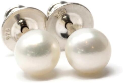 5-5.5mm A Grade Cultured Freshwater Pearl Sterling Silver Stud Earrings in Saudi Arabia