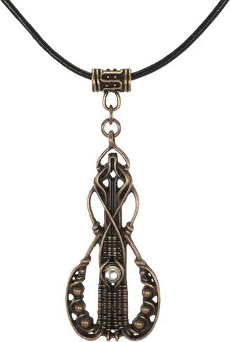 Boho Vintage Style Abstract Copper & Moonstone Pendant with Black Leather Cord Necklace, Length Choices, Gift for Her in Saudi Arabia