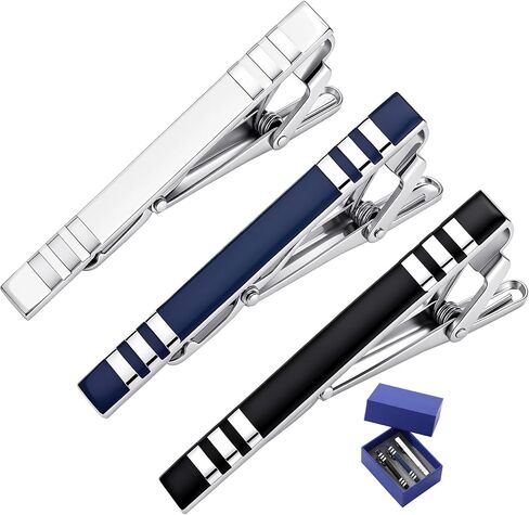 3Pcs Tie Clips for Men Tie Bar Pins Set with Gift Box in Saudi Arabia