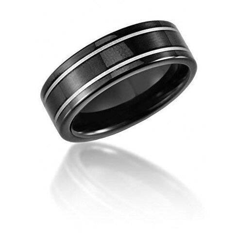 Black Tungsten with Two Stripes of Gray – Stylish – Chic – Classic – Masculine - Bold in Saudi Arabia