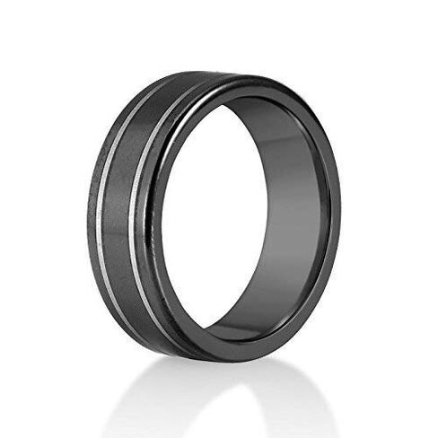 Black Tungsten with Two Stripes of Gray – Stylish – Chic – Classic – Masculine - Bold in Saudi Arabia