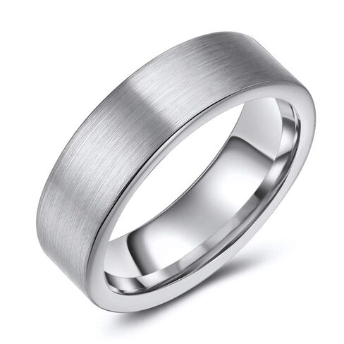 Stylish Tungsten Ring Band - Wedding - Fashion - Brushed Finish - Unisex - Engravable - Flat in Saudi Arabia