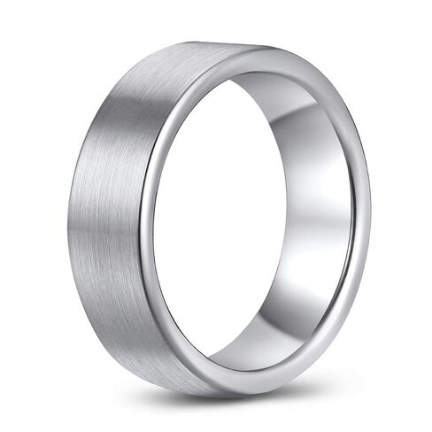 Stylish Tungsten Ring Band - Wedding - Fashion - Brushed Finish - Unisex - Engravable - Flat in Saudi Arabia