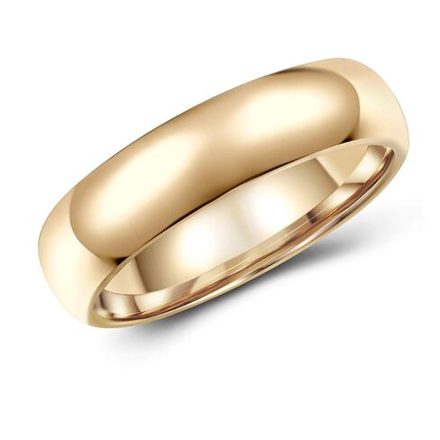Gold-Tone Tungsten Ring Band - Wedding - 6mm - Fashion - High Polish Finish - Unisex - Engravable - Domed in Saudi Arabia