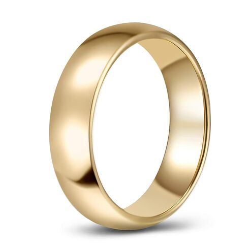 Gold-Tone Tungsten Ring Band - Wedding - 6mm - Fashion - High Polish Finish - Unisex - Engravable - Domed in Saudi Arabia
