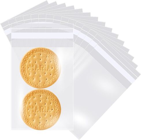 Prestee 200 Pack Clear Cellophane Bags for Favors - Transparent Goodie Bags for Birthday Party, 6x10 Inch Clear Bag with 4-Inch Twist Ties - Candy, Treat, Cookie Bag for Gift Giving in Kuwait